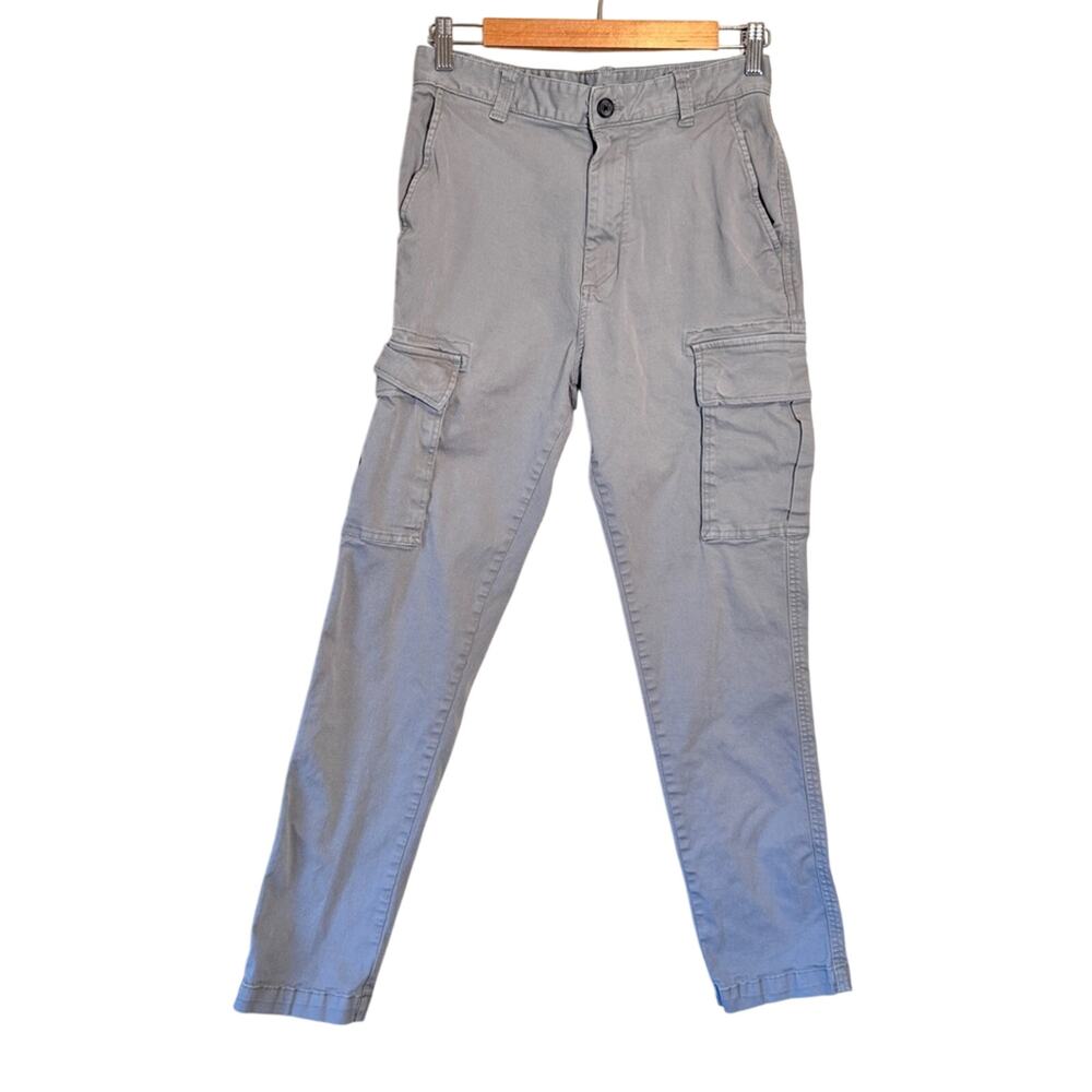 Zara Grey Cargo Straight Leg Chino Pants Womens 30 Casual Classic Fall